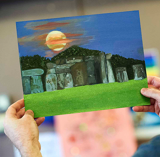 Watercolour picture of Stonehenge