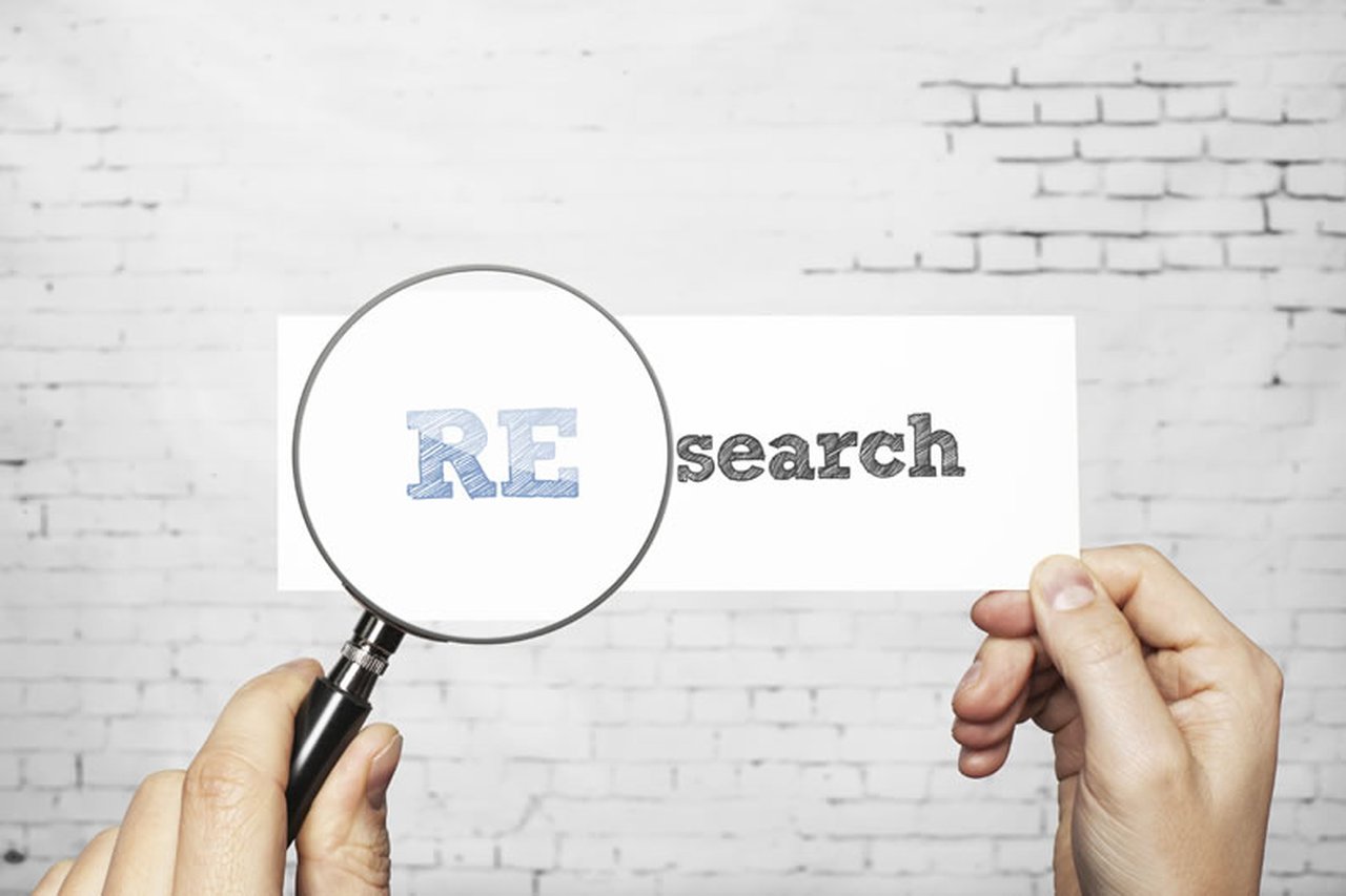 An image that spells out 'Research'